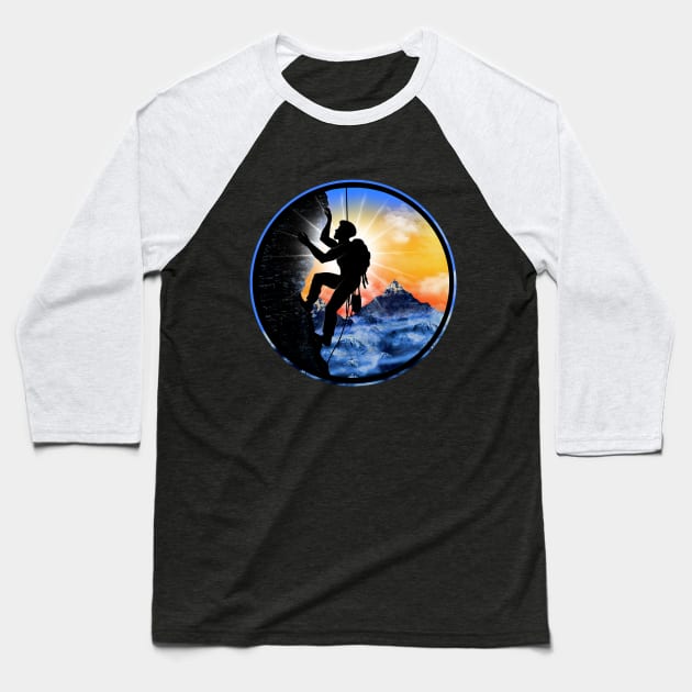 Mountain climbing Baseball T-Shirt by Artardishop